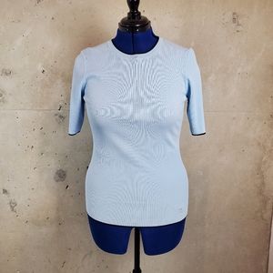 Brand new Ted Baker blue ribbed knit top size 4